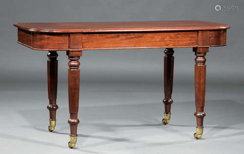 William IV Mahogany Partial Banquet Table , mid-19th c., molded top, octagonal tapered legs,