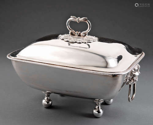 French Neoclassical Silver Covered Tureen , Paris, 1809-1819, maker's mark 