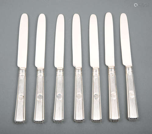 Set of Eighteen Regency Sterling Silver Knives , William Eley & William Fearn, London, 1816, with