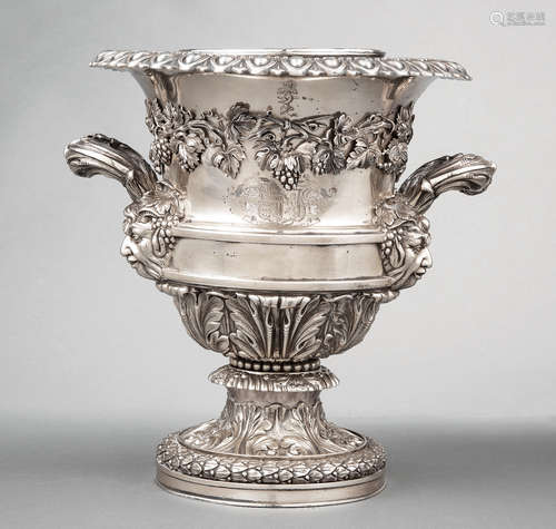 Regency Sterling Silver Wine Cooler , Matthew Boulton, Birmingham, 1817, egg and dart rim, applied