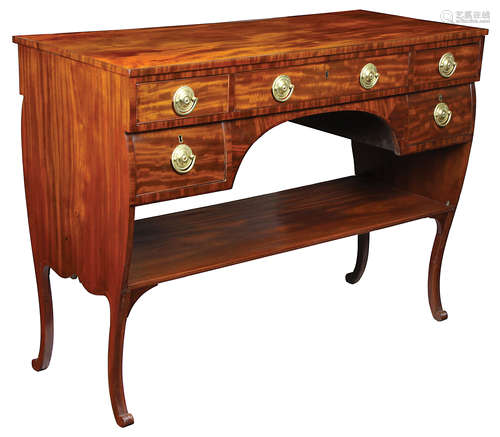 Rare American Classical Mahogany Server , early 19th c., probably New York, three frieze drawers,