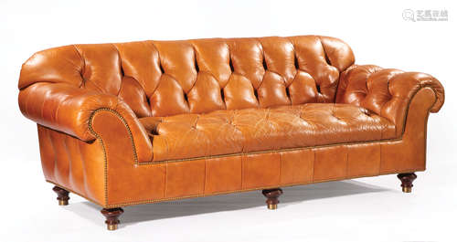 Chesterfield Leather Sofa , labeled 