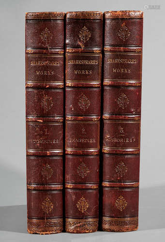 [Leather Bindings] , Shakespeare's Works, 3 volumes, gilt tooled