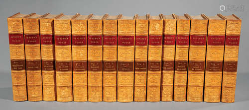 [Leather Bindings] , Irving's Works, 1853, 15 volumes, gilt tooled