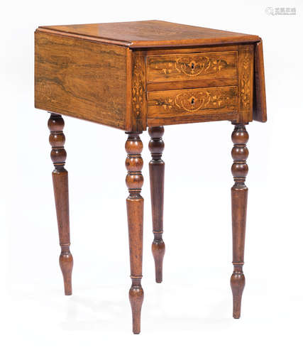 Louis Philippe Inlaid Rosewood Occasional Table , mid-19th c., stamped 