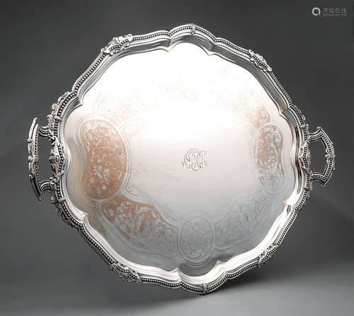 Good English Victorian Fused Silverplate Tea Tray , James Dixon & Sons, Sheffield, mid-19th c.,