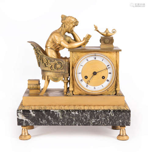 Empire Gilt Bronze and Verde Antico Marble 