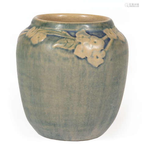 Newcomb College Art Pottery Vase , 1913, decorated by Cynthia Pugh Littlejohn with low relief-carved