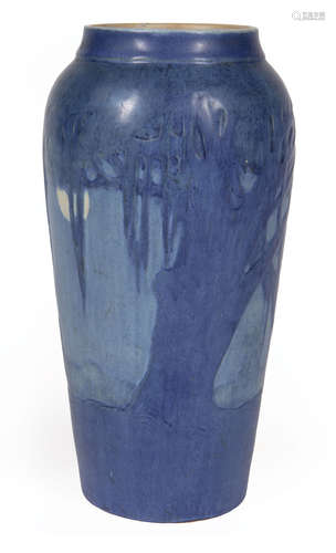 Newcomb College Art Pottery Vase , 1928, probably decorated by Sadie Irvine, with low relief