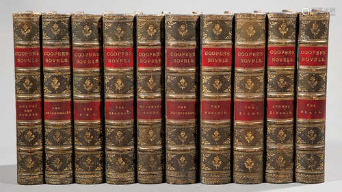 [Leather Bindings] , Cooper's Novels, 1866, 10 volumes, gilt tooled