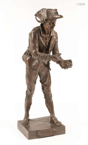 Continental Patinated Bronze Figure of 