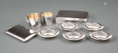 Good Group of American Sterling Silver Objects , incl. Tiffany & Co. flask, (note loss to hinge)