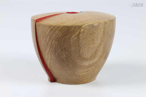 Stephen Hogbin (USA) reassembled ash hollow form 9x11cm. Signed