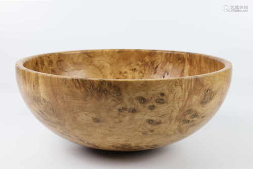 Don White (UK) burr oak bowl 12x30cm. Signed