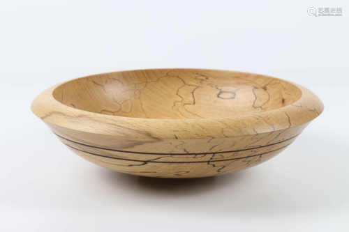 Johannes Michelsen (USA) spalted beech bowl 8x27cm. Signed