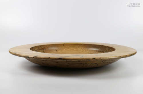 Liam O'Neill (Ireland) spalted beech platter 7x49cm. Signed