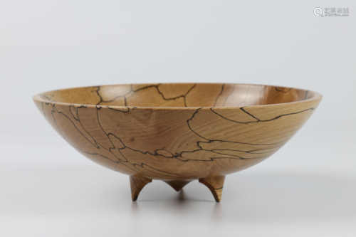 Mary Ashton (UK) spalted beech footed bowl 8x20cm. Signed