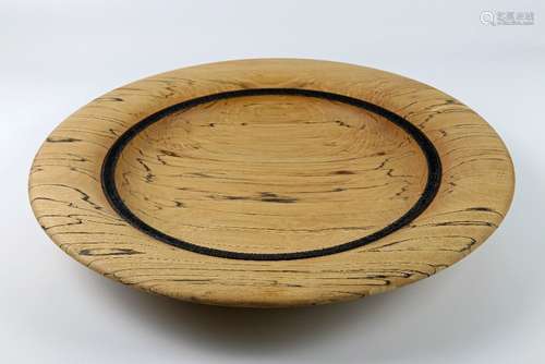 Mick Hanbury (UK) spalted beech platter 7x49cm. Signed