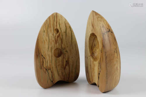 Mick O'Donnell (UK) spalted beech split form 13x20cm. Signed