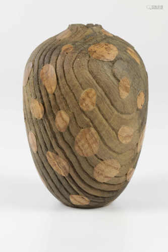 Pepe Lopez Rubio (Spain) coloured and textured hollow form 12x8cm. Signed