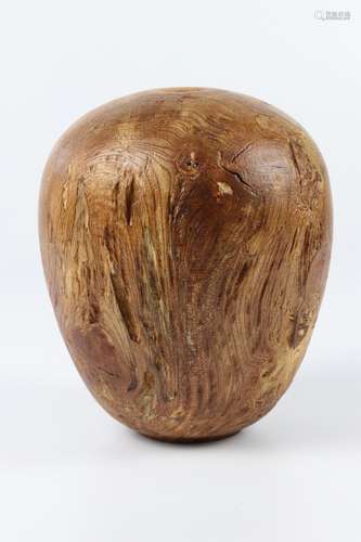 Phil Irons (UK) textured burr elm hollow form 17x13cm. Signed