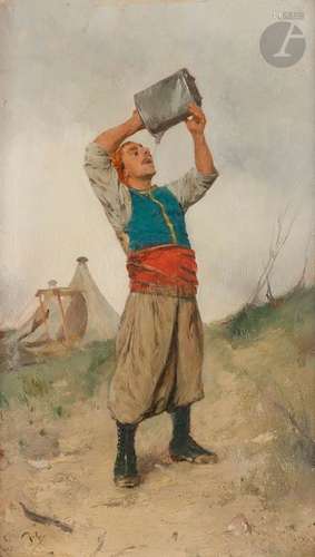 Marius ROY (1833 1921) Turcos se désaltérant, IIIe…