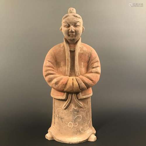 Chinese Han Style Colored Pottery Figure