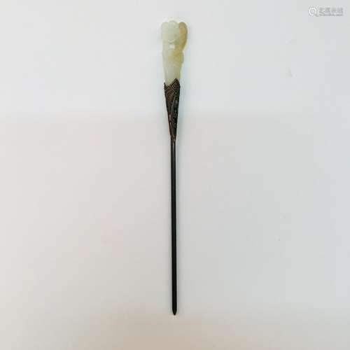 Chinese Floral Jade Hairpin