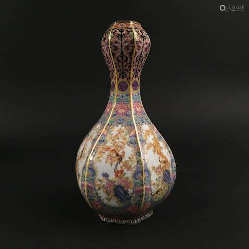 Chinese Famille Rose Vase, Yongzheng Mark