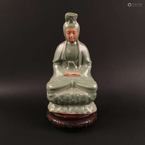 Chinese Longquan Ware Buddha Statue