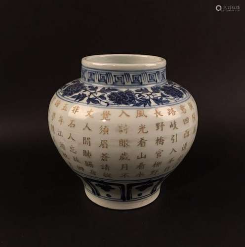 Chinese Blue-White Porcelain Jar