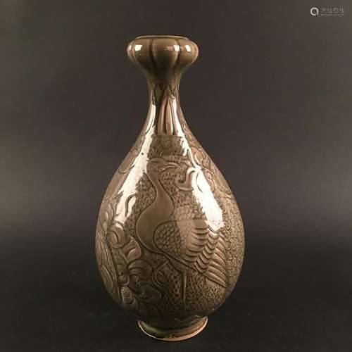 Chinese Yaozhou Kiln Carved Vase