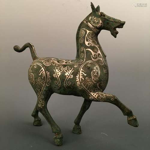 Chinese Silvering and Gold Plating 'Horse' Figure