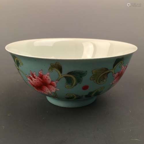 Chinese Famille Rose Bowl, Kangxi Mark