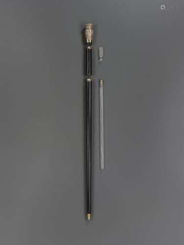 A ‘TOULOUSE LAUTREC’ EXPORT SILVER SYSTEM CANE, 18…