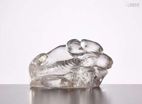 A ROCK CRYSTAL SLEEPING BUDDHA, QING