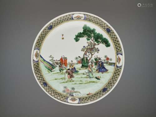 A FAMILLE VERTE BAXIAN DISH, QING