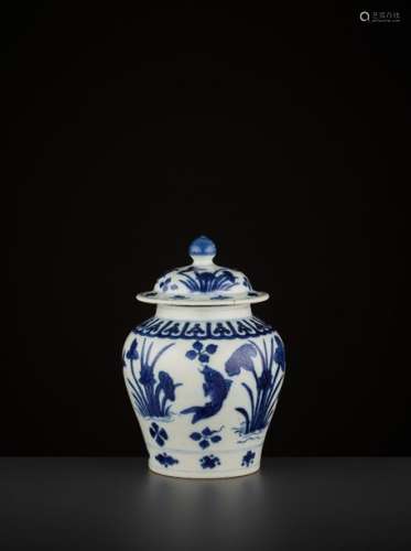 A BLUE AND WHITE JAR, JIAJING MARK AND PERIOD