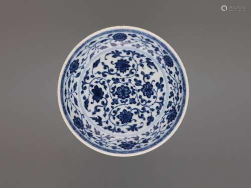 A MING STYLE DISH, QIANLONG MARK AND PERIOD