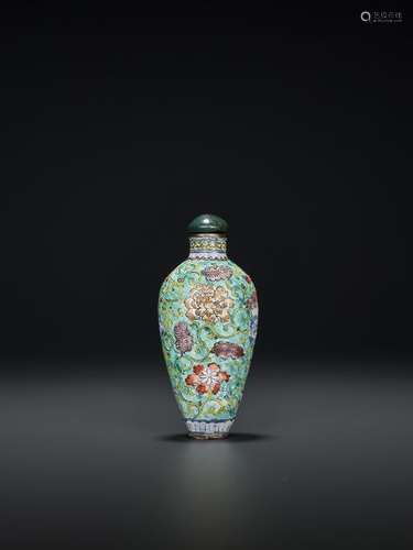 A CANTON ENAMEL SNUFF BOTTLE