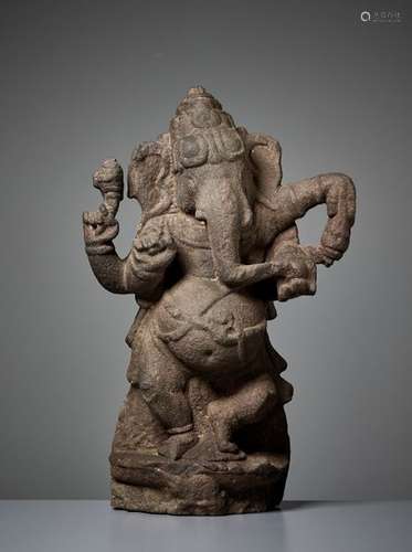 A RARE SANDSTONE STELE OF GANESHA