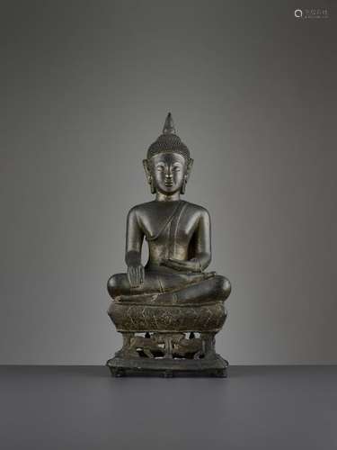 A BUDDHA SHAKYAMUNI BRONZE, LAOS