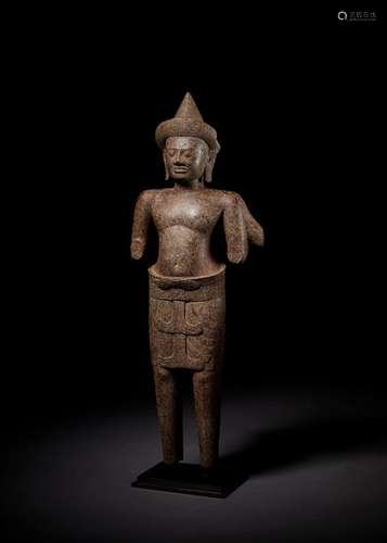 A SANDSTONE FIGURE OF VISHNU, ANGKOR PERIOD