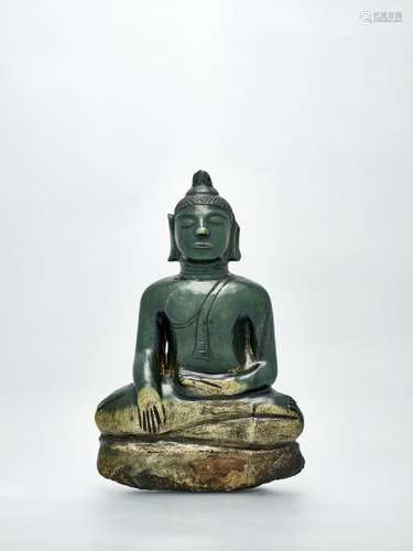 AN EXTREMELY RARE JADE BUDDHA