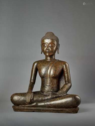 A VERY LARGE BUDDHA SHAKYAMUNI BRONZE