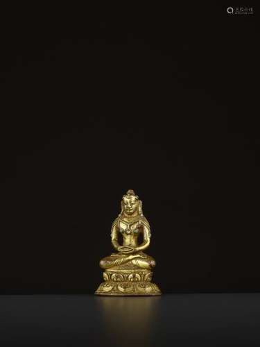 A GILT BRONZE MAHASIDDHA VIRUPA, 16TH CENTURY