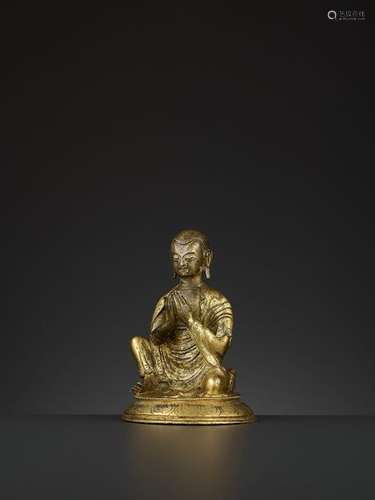 A GILT BRONZE BODHISATTVA