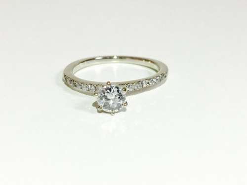 14K White Gold, 0.80CT VS/G Diamond Engagement Ring