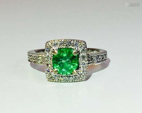 2.10 carat Emerald & Diamond Ring in 14K Gold.