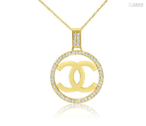 Chanel, 3.50 carat diamonds in 14K Yellow Gold Pendant